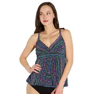 Miraclesuit NWOT Stitch It Cleo Tankini Top Size 16 Adjustable Strap Bra Top